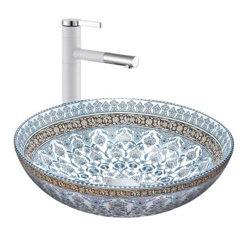 REA-U0267 - Pöytätason pesuallas ARTE Ø 40 cm keraamiikka/ornamenttikuosi