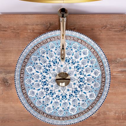 REA-U0267 - Pöytätason pesuallas ARTE Ø 40 cm keraamiikka/ornamenttikuosi
