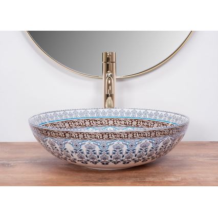 REA-U0267 - Pöytätason pesuallas ARTE Ø 40 cm keraamiikka/ornamenttikuosi