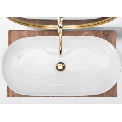 REA-U0563 - Tasoon asennettava pesuallas CLEO 41x81 cm keramiikka/kiiltävä valkoinen