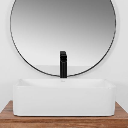 REA-U0669 - Tasoon asennettava pesuallas ANITA 37,5x48,5 cm keramiikka/kiiltävä valkoinen