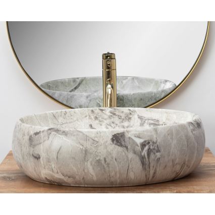 REA-U1020 - LINDA tason päälle asennettava pesuallas 34x48,5 cm, keramiikka/kivijäljitelmä