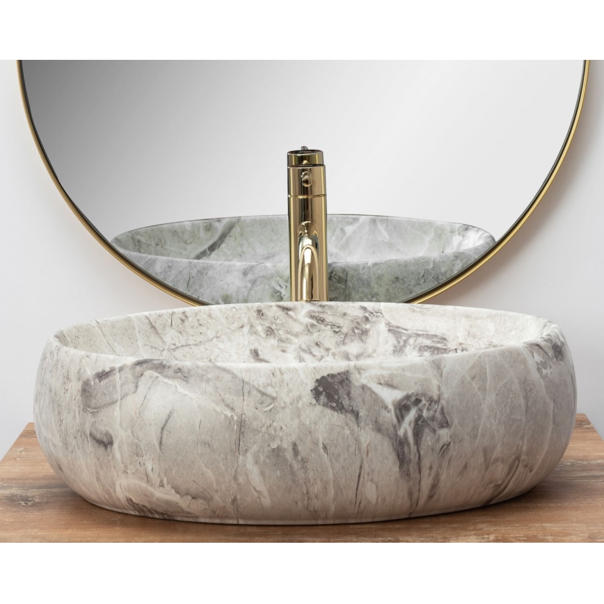 REA-U1020 - LINDA tason päälle asennettava pesuallas 34x48,5 cm, keramiikka/kivijäljitelmä