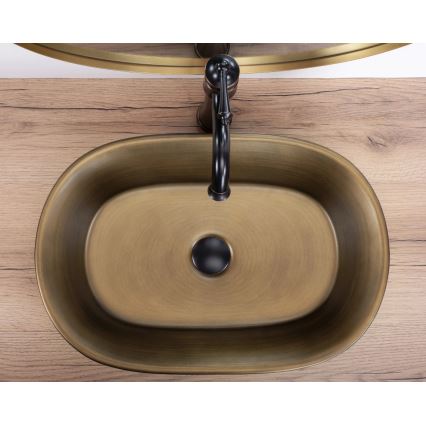 REA-U3305 -  Tason päälle asennettava pesuallas WILMA RUSTIC 38x55 cm keramiikka/kupari