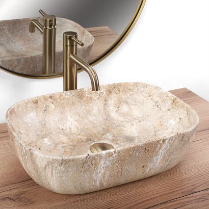 REA-U3323 - Pesuallas pöytätasolle BELINDA 33,5x46,5 cm keramiikka/kivijäljitelmä
