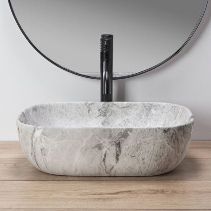 REA-U3800 - LIVIA 33,5x46,5 cm tasoon asennettava pesuallas, keramiikka/harmaa/kiven jäljitelmä