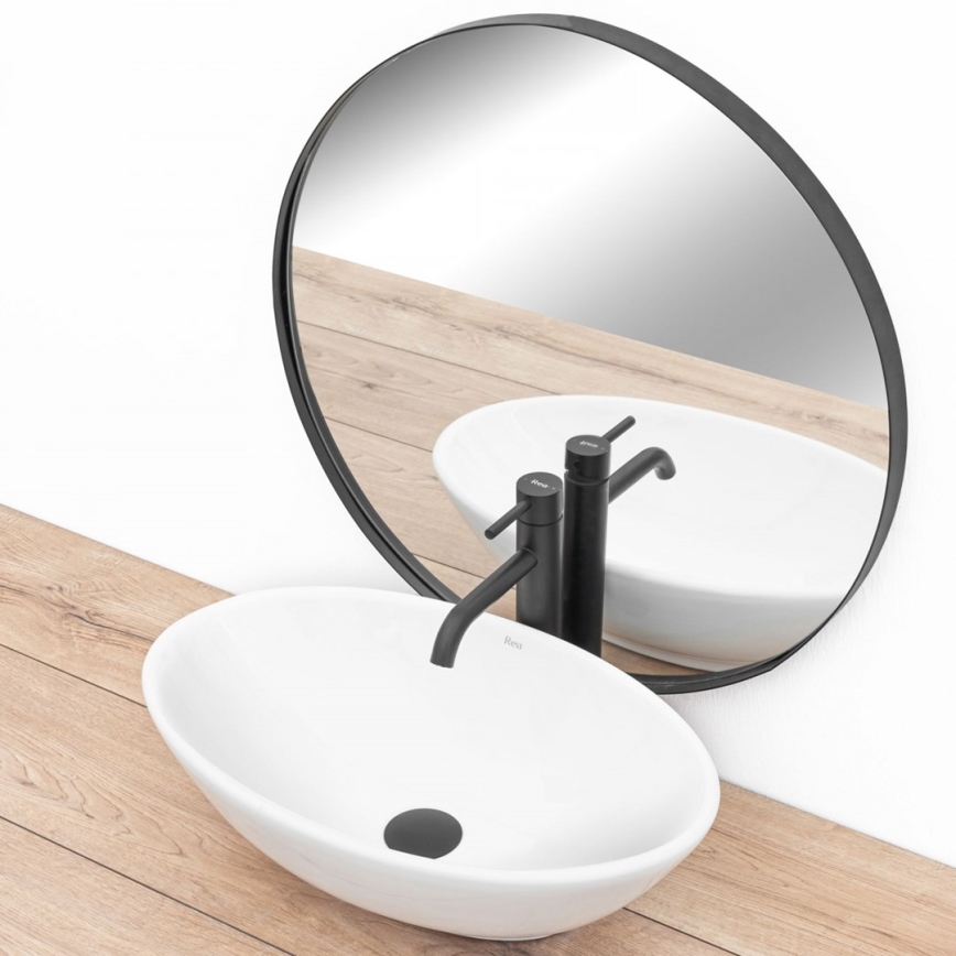 REA-U4603 - PAMELA pöytätason pesuallas 33x53 cm keramiikka/kiiltävä valkoinen