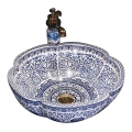 REA-U5666 - VIVIEN tasoon asennettava pesuallas, halkaisija 42,5 cm, keramiikka/ornamenttikuvio