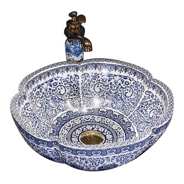 REA-U5666 - VIVIEN tasoon asennettava pesuallas, halkaisija 42,5 cm, keramiikka/ornamenttikuvio