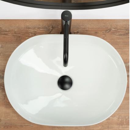 REA-U6563 - Pöytätason pesuallas NADIA 38x50 cm keraaminen/kiiltävä valkoinen