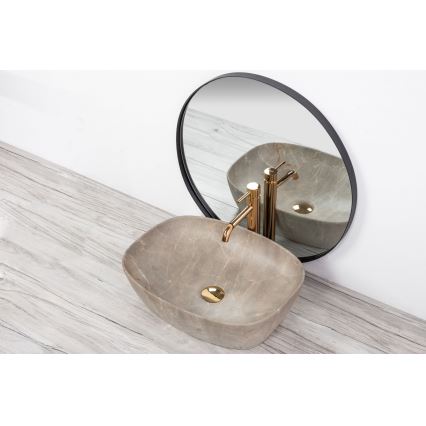 REA-U6647 - Tasolle asennettava pesuallas FREJA 39,5x51 cm keraaminen/harmaa/marmorikuvio