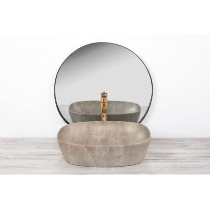 REA-U6647 - Tasolle asennettava pesuallas FREJA 39,5x51 cm keraaminen/harmaa/marmorikuvio