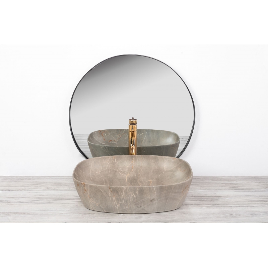 REA-U6647 - Tasolle asennettava pesuallas FREJA 39,5x51 cm keraaminen/harmaa/marmorikuvio