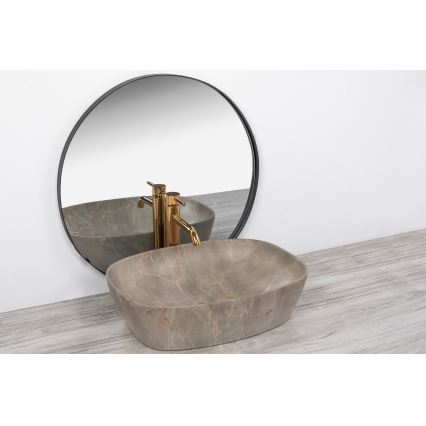 REA-U6647 - Tasolle asennettava pesuallas FREJA 39,5x51 cm keraaminen/harmaa/marmorikuvio