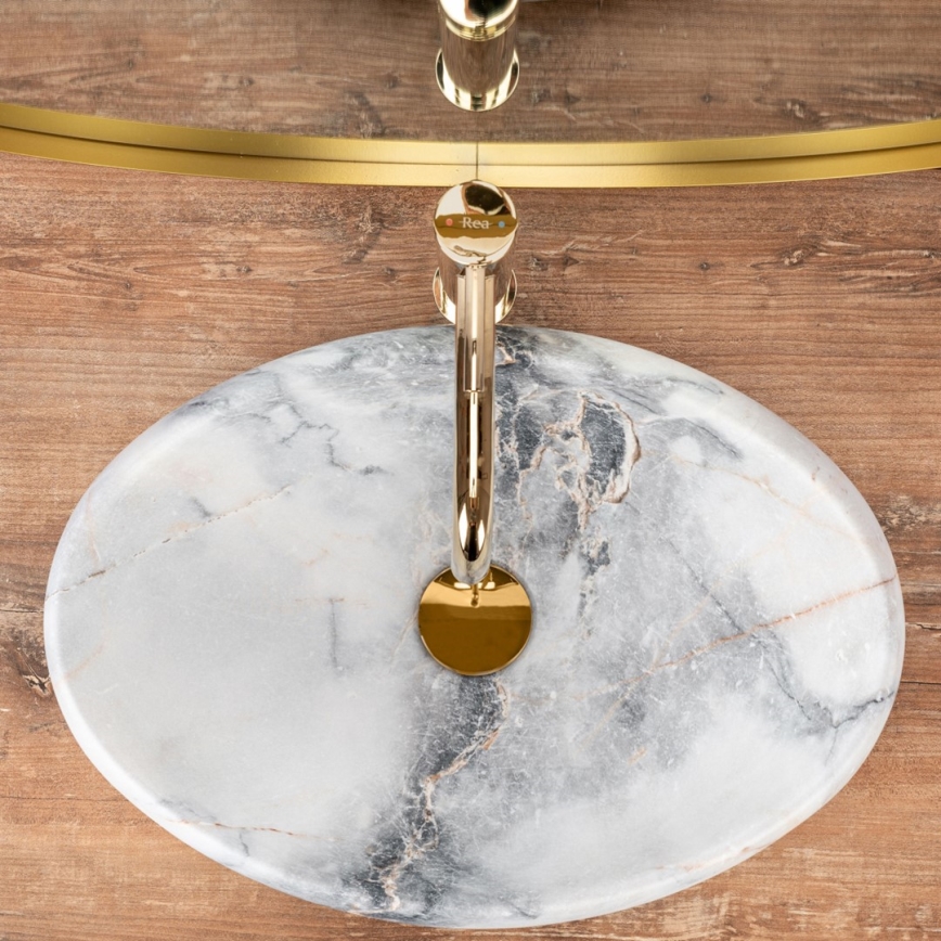 REA-U8567 - Pöytätasoallas LINDA 34x48,5 cm, keramiikka/marmorikuvio