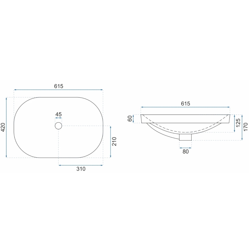 REA-U8700 - Tasoallas ARLETA 42x61,5 cm keramiikka/kiiltävä valkoinen