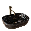 REA-U8907 - Tason päälle asennettava BELINDA-pesuallas 33,5x46,5 cm keramiikka/musta/marmorikuvio