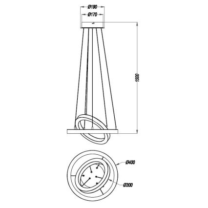 Reality - LED Himmennettävä kattokruunu johdossa CHALET LED/32W/230V