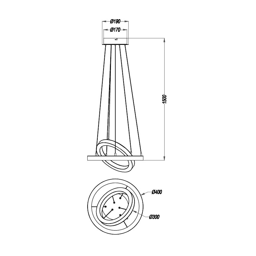 Reality - LED Himmennettävä kattokruunu johdossa CHALET LED/32W/230V