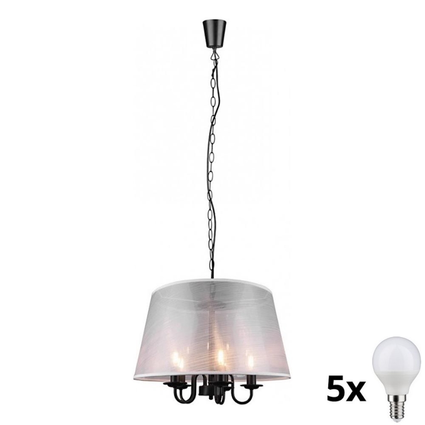 Reality - LED Kattokruunu ketjussa CIMA 5xE14/40W/230V harmaa