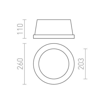 RED - Design Rendl - R10444 - Upotettu valo MIA 2xE27/40W/230V
