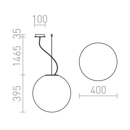RED - Design Rendl - R10479 - Kattokruunu johdossa LUNEA 1xE27/70W/230V