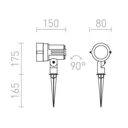 RED - Design Rendl - R10527 - LED-ulkovalo GARY LED/10W/230V IP65 harmaa