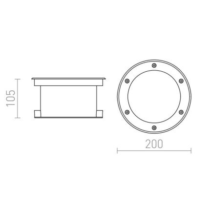 RED-Design Rendl-R10532 - LED Pinta-asennettava ulkovalaisin TERRA LED/20W/230V IP67