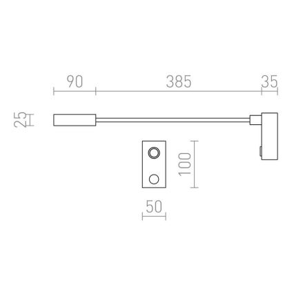 RED - Design Rendl - R10541 - LED-seinälamppu AIM LED/3W/230V musta