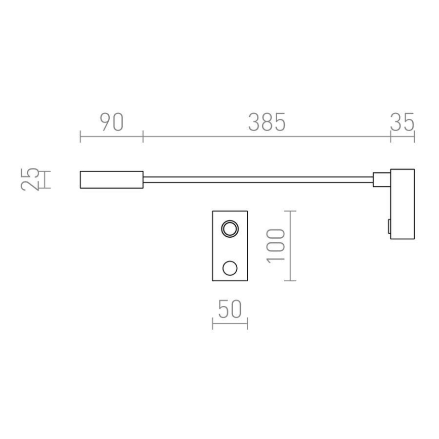 RED - Design Rendl - R10541 - LED-seinälamppu AIM LED/3W/230V musta