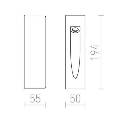 RED-Design Rendl-R10545- Sisäänrakennettu LED-ulkovalo GAP LED/3W/230V IP54