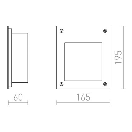 RED - Design Rendl - R10546 - LED Sisäänrakennettu ulkovalo AKORD LED/3W/230V IP65
