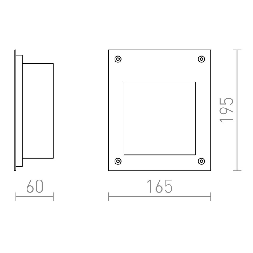 RED - Design Rendl - R10546 - LED Sisäänrakennettu ulkovalo AKORD LED/3W/230V IP65