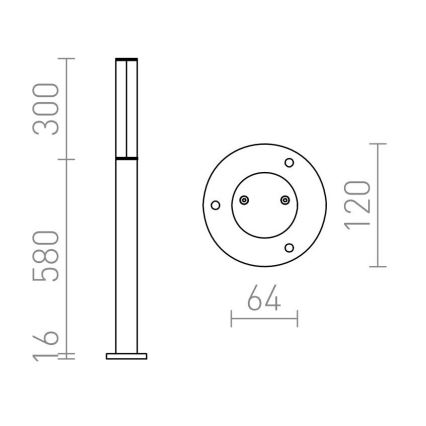 RED - Design Rendl - R10548 - LED-ulkovalo VADIS LED/8W/230V IP54