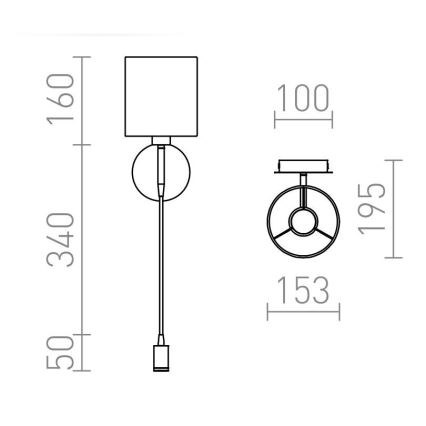 RED - Design Rendl - R10580 - LED-seinälamppu VERSA 1xE27/42W/230V + LED/3W