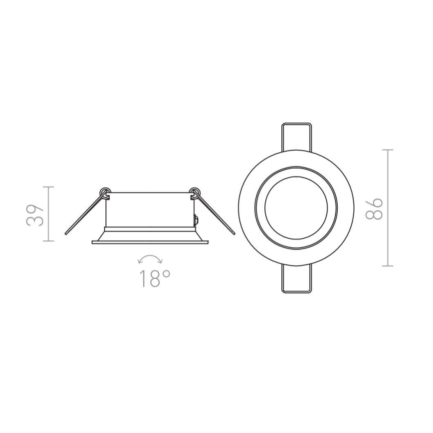 RED - Design Rendl - R11738 - Upotettu valo SOBER 1xGU10/50W/230V valkoinen