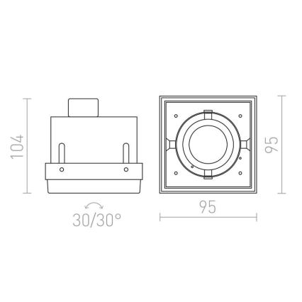 RED - Design Rendl - R12052 - Upotettu valo ELECTRA 1xGU10/50W/230V