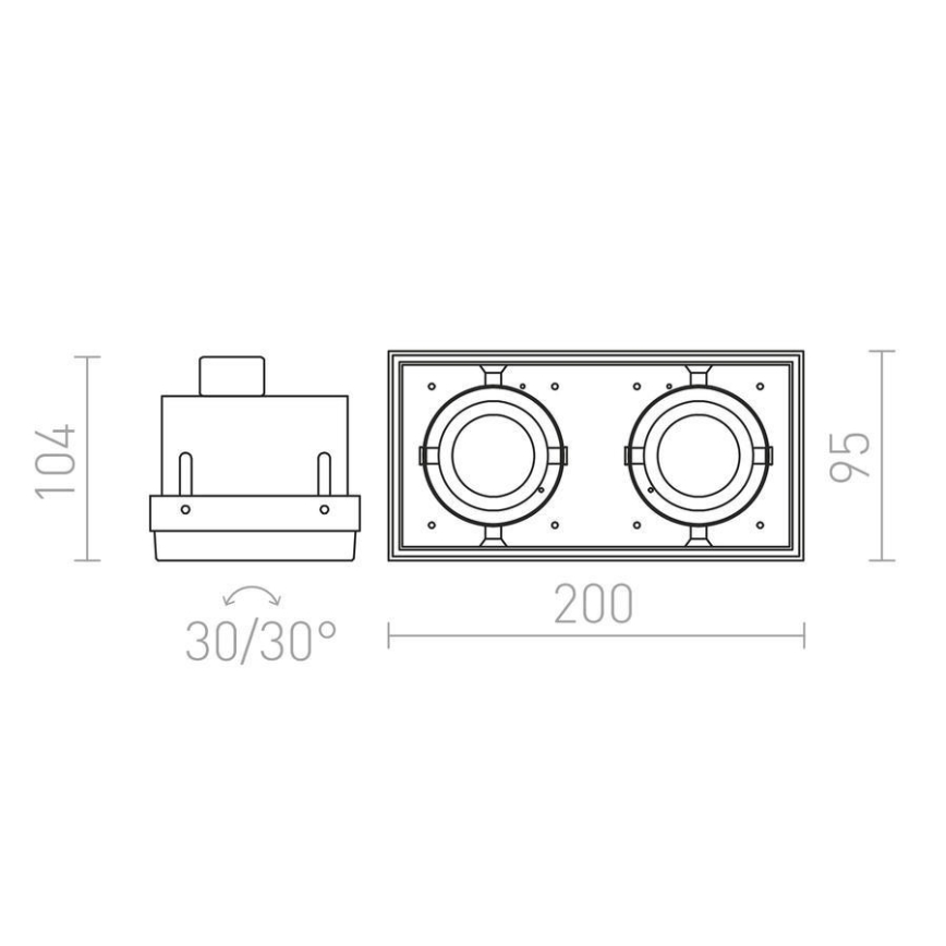RED - Design Rendl - R12053 - Upotettu valo ELECTRA 2xGU10/50W/230V