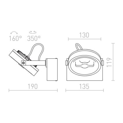 RED - Design Rendl - R12332 - LED-seinäkohdevalo KELLY LED/12W/230V