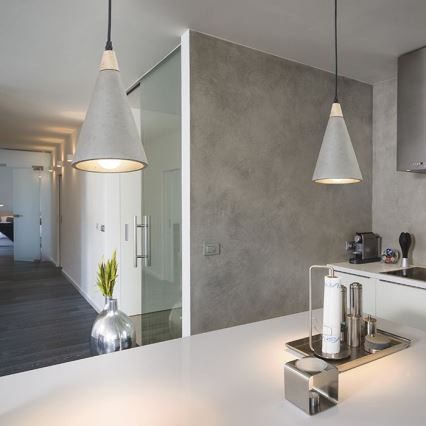 RED - Design Rendl - R12380 - Kattokruunu johdossa HEIDI 1xE27/28W/230V betoni/puu