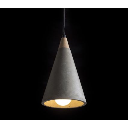 RED - Design Rendl - R12380 - Kattokruunu johdossa HEIDI 1xE27/28W/230V betoni/puu
