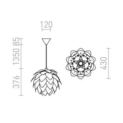 RED - Design Rendl - R12381 - Kattokruunu johdossa ENCOMBRE 1xE27/42W/230V