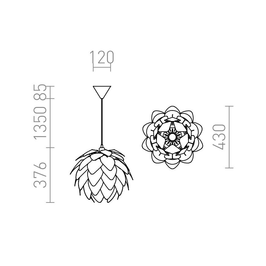 RED - Design Rendl - R12381 - Kattokruunu johdossa ENCOMBRE 1xE27/42W/230V