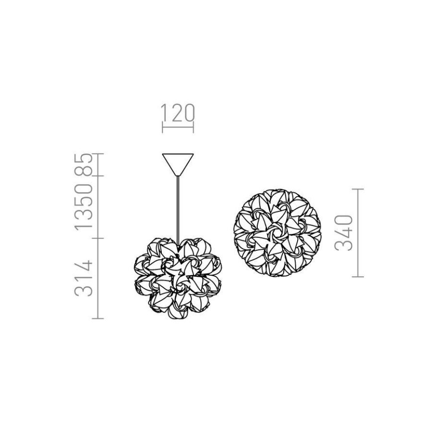 RED - Design Rendl - R12384 - Kattokruunu johdossa COCO 1xE27/28W/230V
