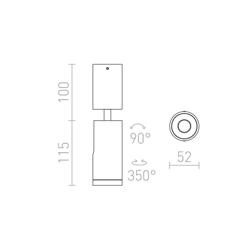 RED - Design Rendl - R12497 - LED-kohdevalo BOGARD LED/5W/230V musta
