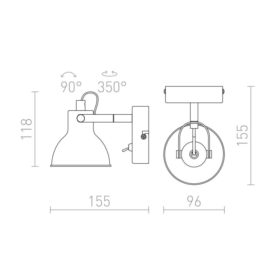 RED - Design Rendl - R12508 - Seinäkohdevalo ROSITA 1xGU10/9W/230V