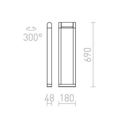 RED - Design Rendl - R12624 - LED-ulkovalo AQUE LED/8W/230V IP54 musta
