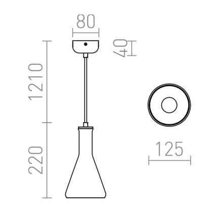 RED - Design Rendl - R12663 - Kattokruunu johdossa PULIRE 1xE14/28W/230V
