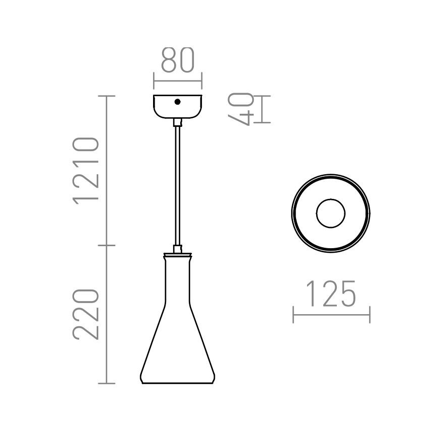 RED - Design Rendl - R12663 - Kattokruunu johdossa PULIRE 1xE14/28W/230V