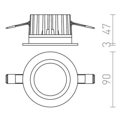 RED - Design Rendl - R12716 - LED Kylpyhuoneen upotettu valo TOLEDO 8W/230V IP44